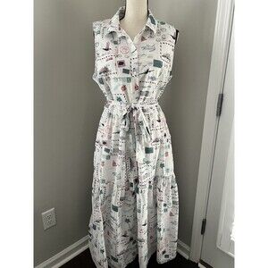 J. Crew Mercantile Postcard Dress Charleston Savannah Shirtdress Size 14 EUC